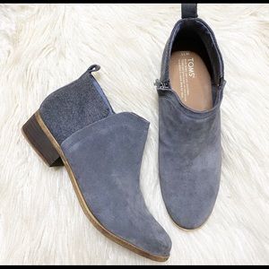 TOMS gray Deia ankle booties